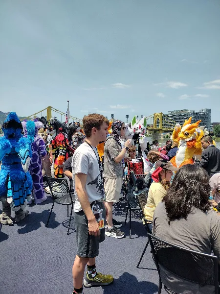Top of a cruise ship with a buncha fuzzys