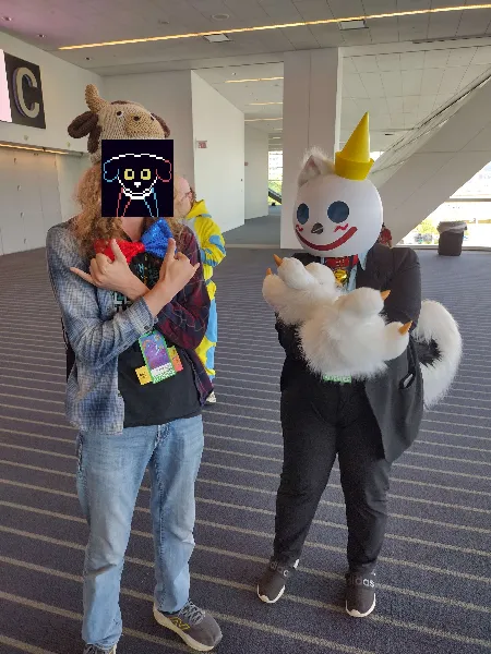 Moondog with a furry Jack in the Box