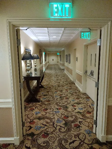 A liminal hallway from the Omni hotel.